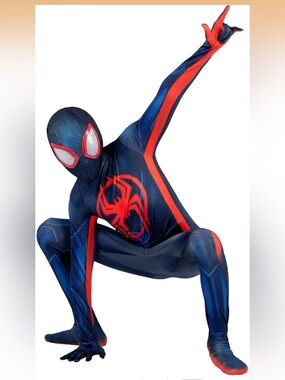 Marvel Miles Morales Spider-Man Kids Costume in Navy Blue and Red - NO MASK nwt